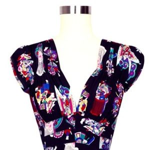 Trashy Diva 1940's Dress in Chinese Opera Print